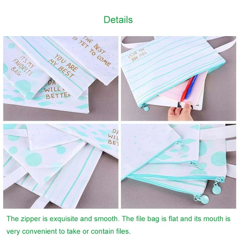 Green Mood A4 File bag Canvas Big Capacity Document Bag Business Briefcase Storage for Papers Stationery Student Gift