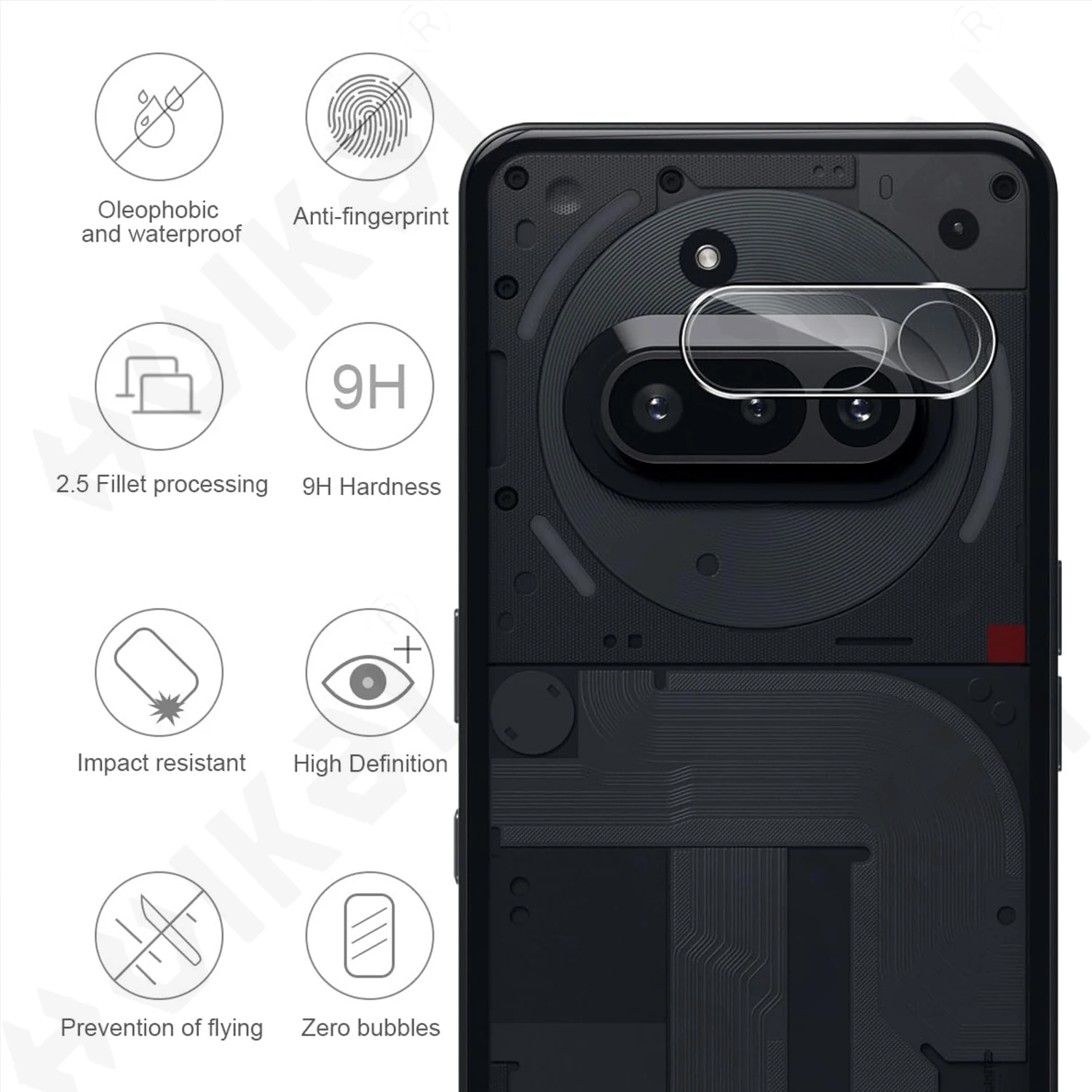 5 Pack Premium Camera Lens Protector Glass with Metal Frame