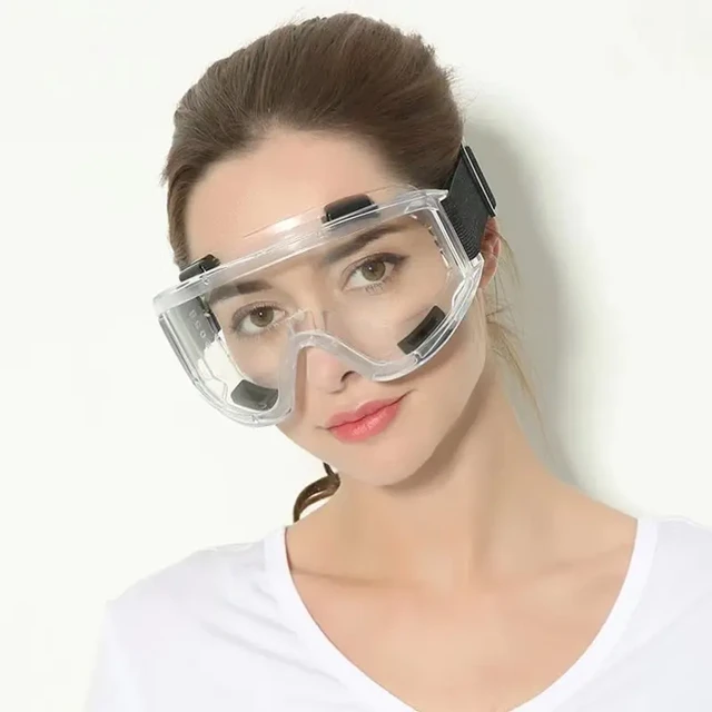 Gafas de seguridad piezas para laboratorio, lentes transparentes de  protección ocular, trabajo Industrial, antisalpicaduras, a prueba de viento  y polvo, 1 unidad - AliExpress