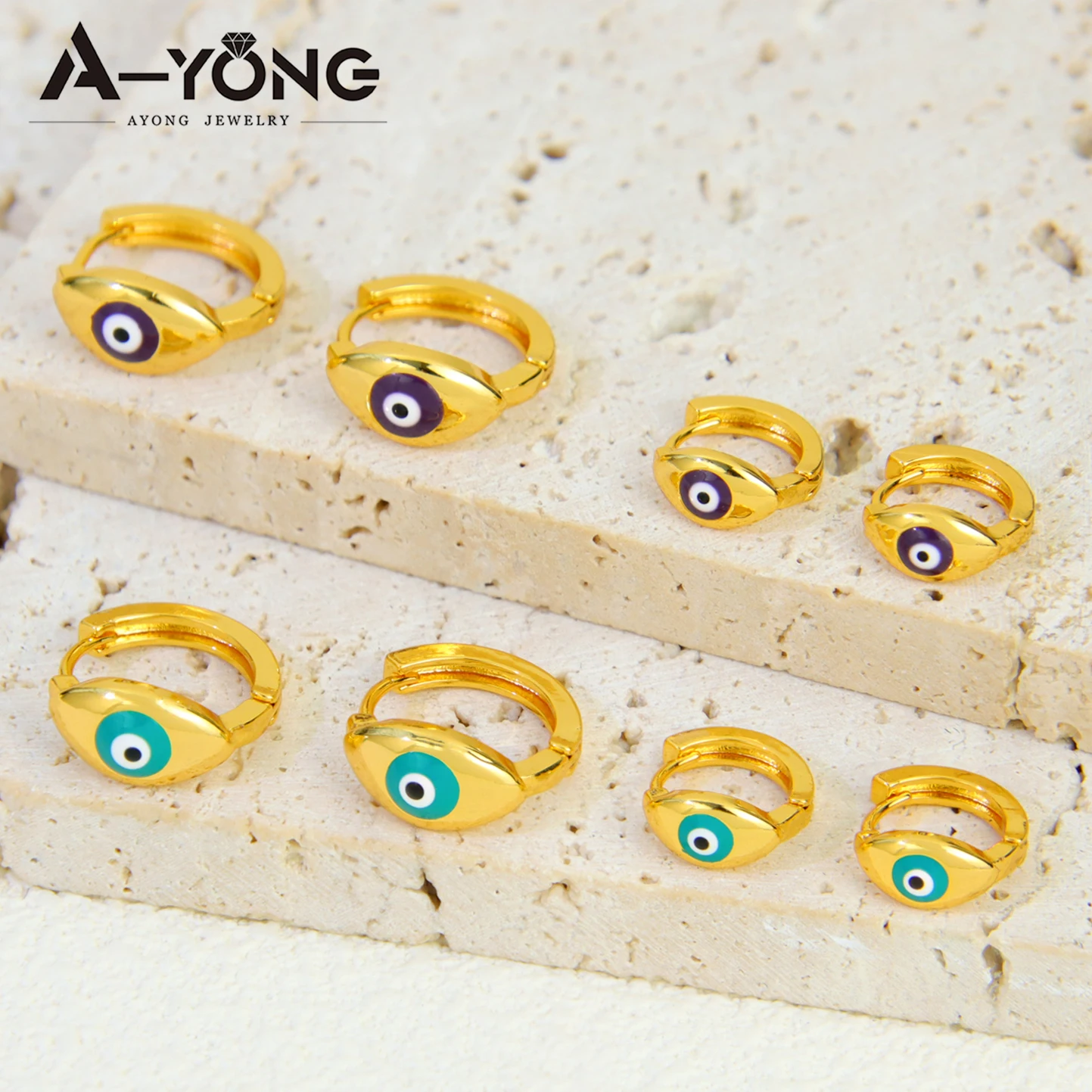 Arabische Mode böse Augen Tropfen Ohrringe 18 Karat vergoldet Saudi elegante Gold Farbe baumelt Ohrring Dubai Frauen Event Party Schmuck