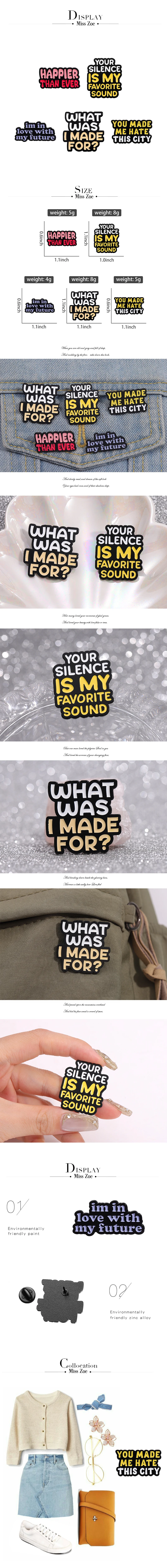 Kreative Text Emaille Pins benutzer definierte ich bin inlove mit meinen zukünftigen Broschen Revers Abzeichen lustige Schmuck Geschenk für Freunde – Detail 1