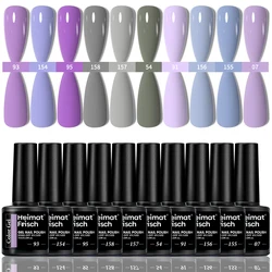 Vibrant Solid Color Gel Nail Polish Set - Long - Lasting Shine for Home & Salon Use, Semi - Permanent Soak Off Formula (GRAY)