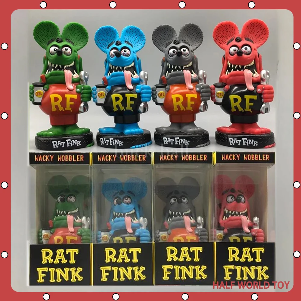 

Trend Toy Rat Fink Car 17cm Repairer Car Shake Head Doll Locomotive Culture Symbol Old School Pvc Anime Figure Car Ornament Toys