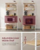 VASAGLE Baker's Rack, Microwave Oven Stand, Kitchen Tall Utility Storage Shelf, 6 Hooks And Metal Frame, Industrial 6