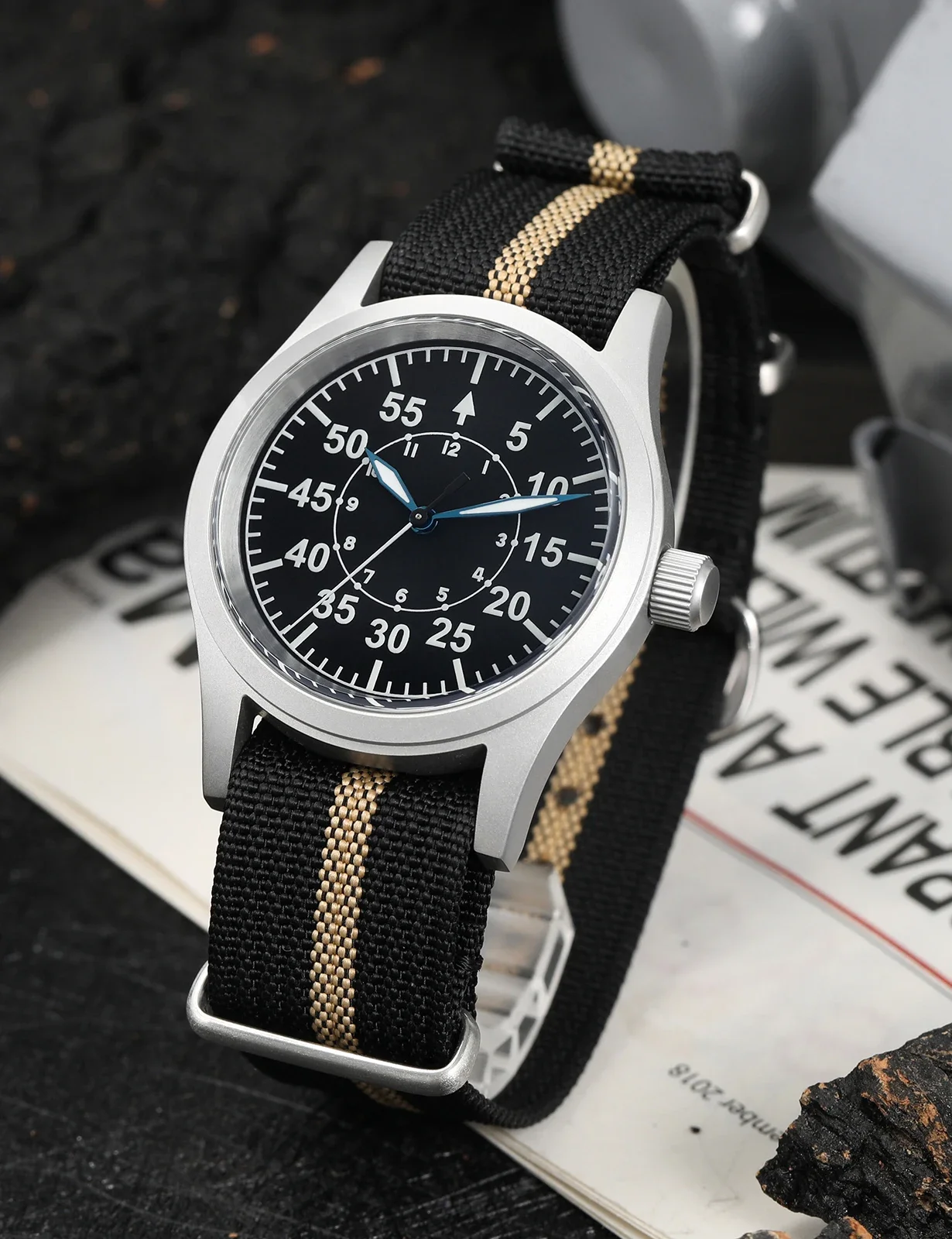 Militado ML05 38mm Men Watch VH31 Quartz Military Watches Domed 