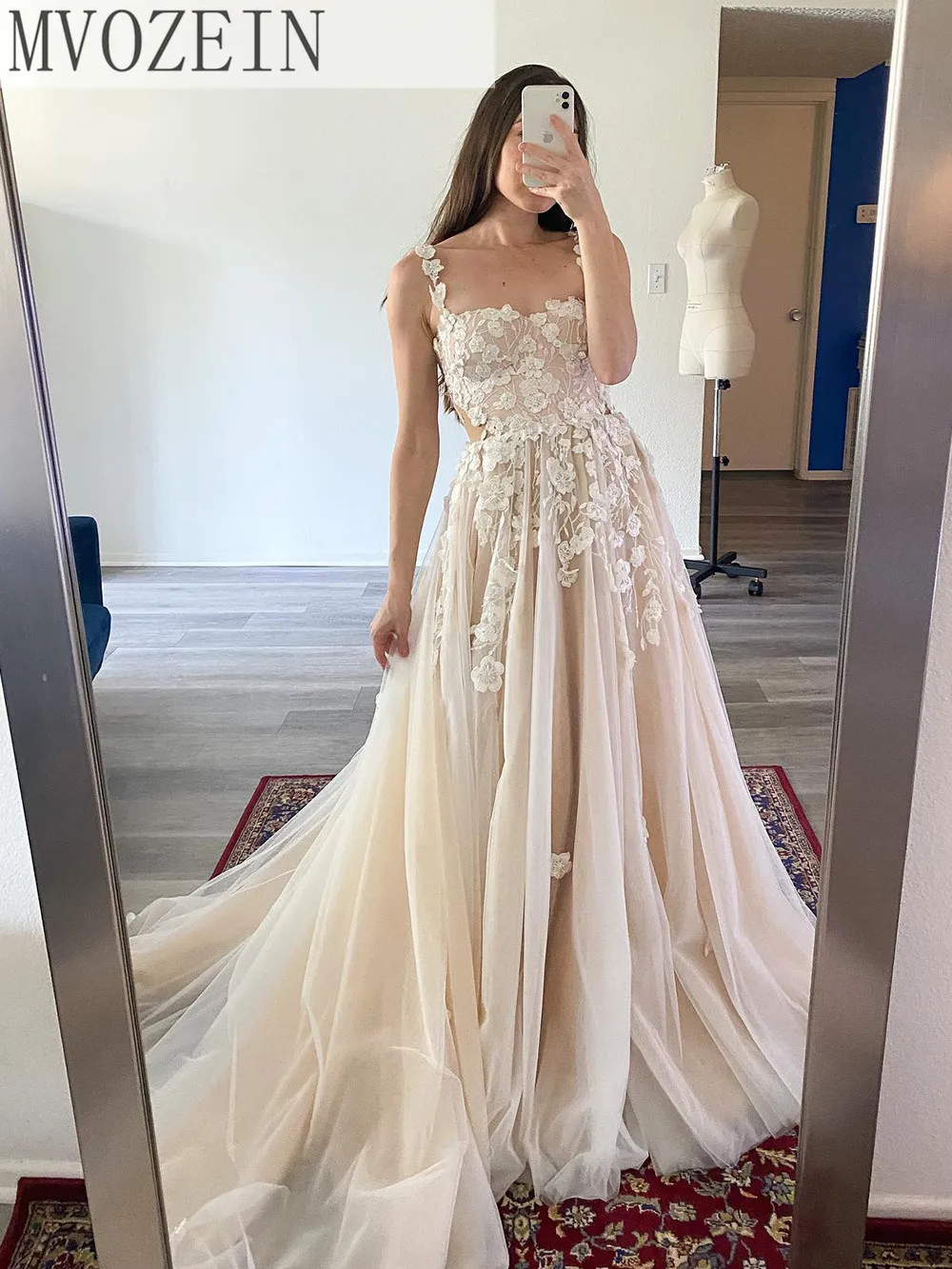 Sleeveless Champagne Lace Corset Dress | Vintage Luxury Bow Midi Gown for Gala Ball gh6463 main image 0