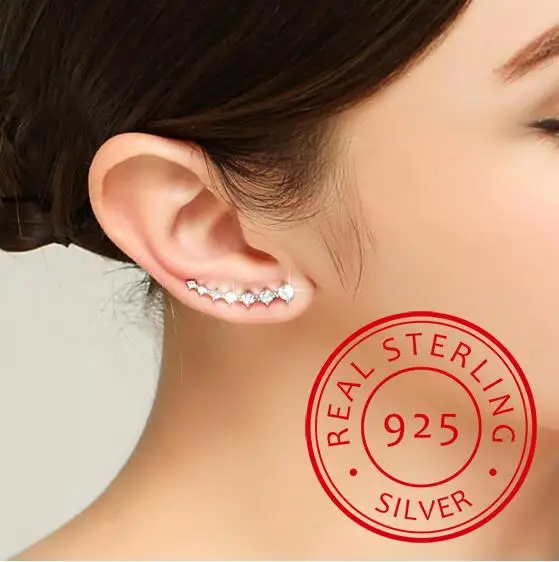 

New Fashion High Quality Super Shiny Zirconia 925 Sterling Silver Stud Earring for Women Jewelry Wholesale Gift Oorbellen
