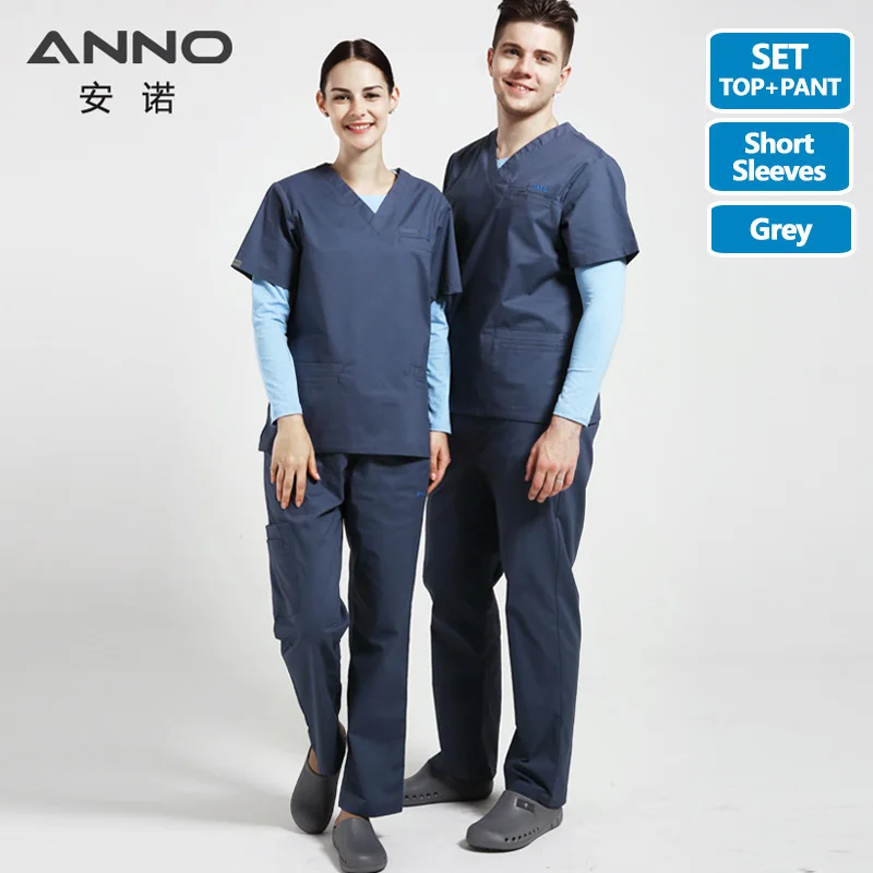 Promotion Medical Scrub Set Stretch fabric Hospital Sanitary Uniform Clinical Nursing Dress Nurse Tunic with Spandex images - 6