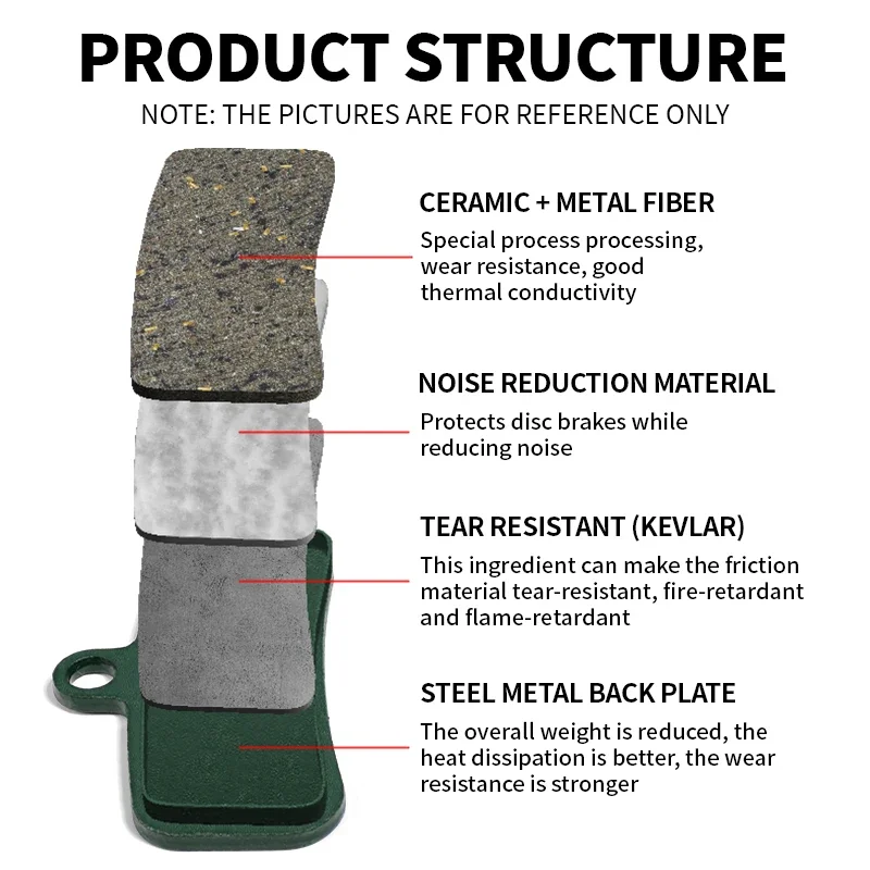 Ceramic Hydarulic Disc Brake Pads BUCKLOS For SHIMANO D02S N03A 1/2/4/6/8/10Pair MTB Brake Pad Wear-resistant Disc Pads