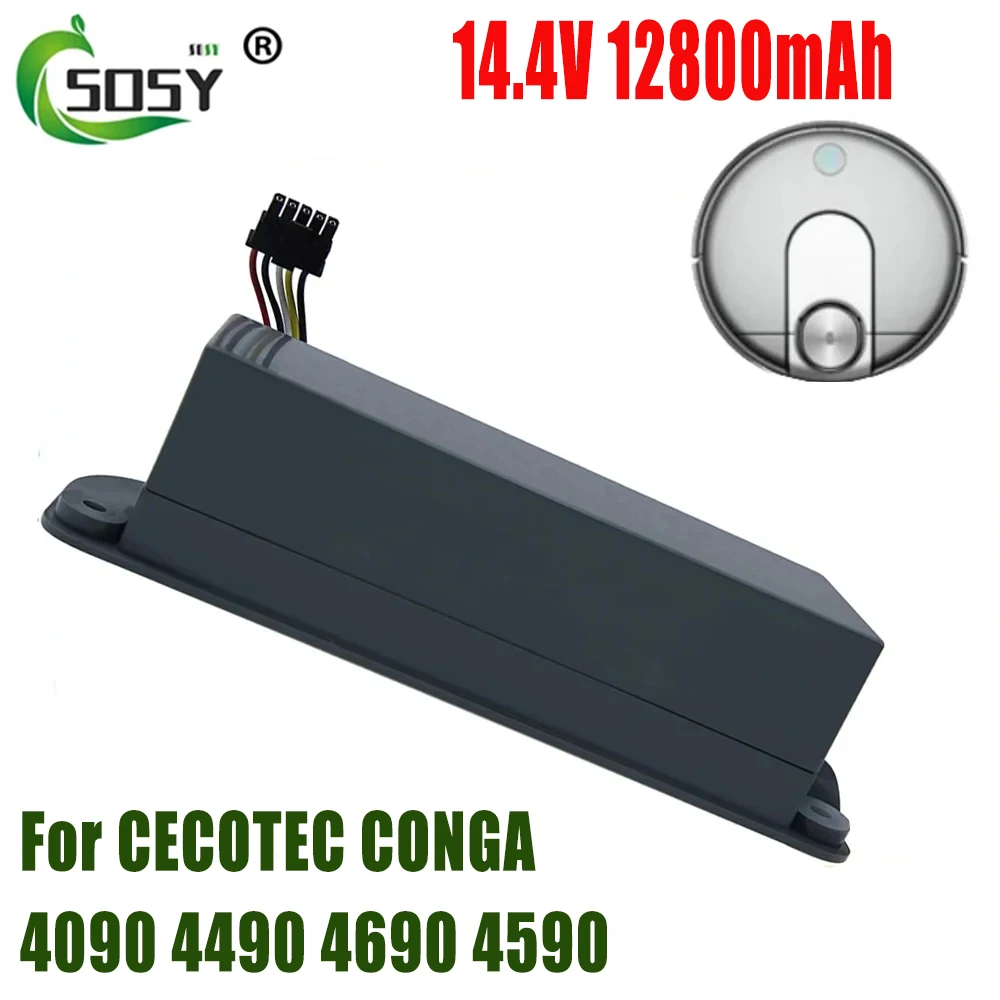 

New 12800mAh/9800mAh Replacement Battery For CECOTEC CONGA 4090 4490 4590 4690 Robot Vacuum Cleaner Accessories Spare Parts Tool