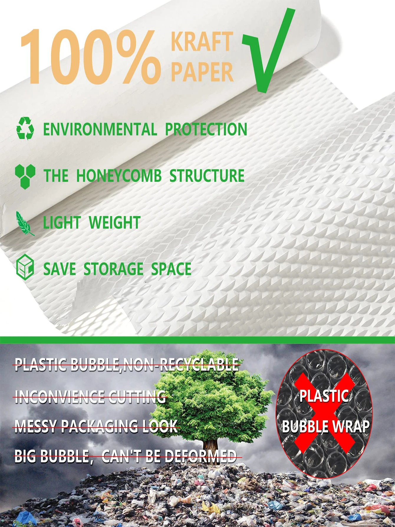 White Honeycomb Paper 30cm Width 10m Length 10m/Roll Wrapping Kraft Packaging Rolling Gift Paper