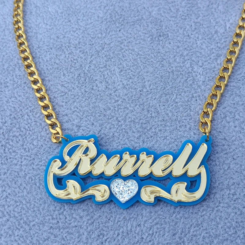 Acrylic custom necklace for children women\'s gift custom letter name art pendant