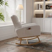 Кресло-качалка Anajqaqia с карманами, белое, берберский флис — изображение 2