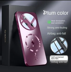 MagSafe Shockproof Matte Frosted Phone Case with Lens Protection for Honor X60 (Purple)