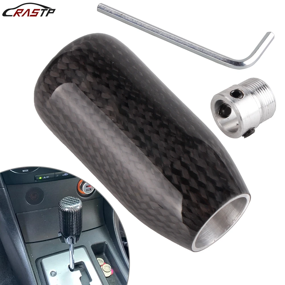 

RASTP-Carbon Fiber Mid-length Car Modification Gear Shift Knob Manual Transmission With Gear Knob Limiter Adapter RS-SFN113