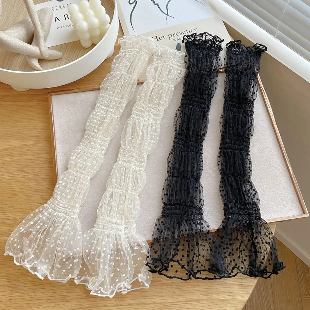 Wrist Cuffs Temperament Outdoor Mesh Lace Sunscreen Sleeves Women Arm Sleeves Sun Protection Korean Style Oversleeves