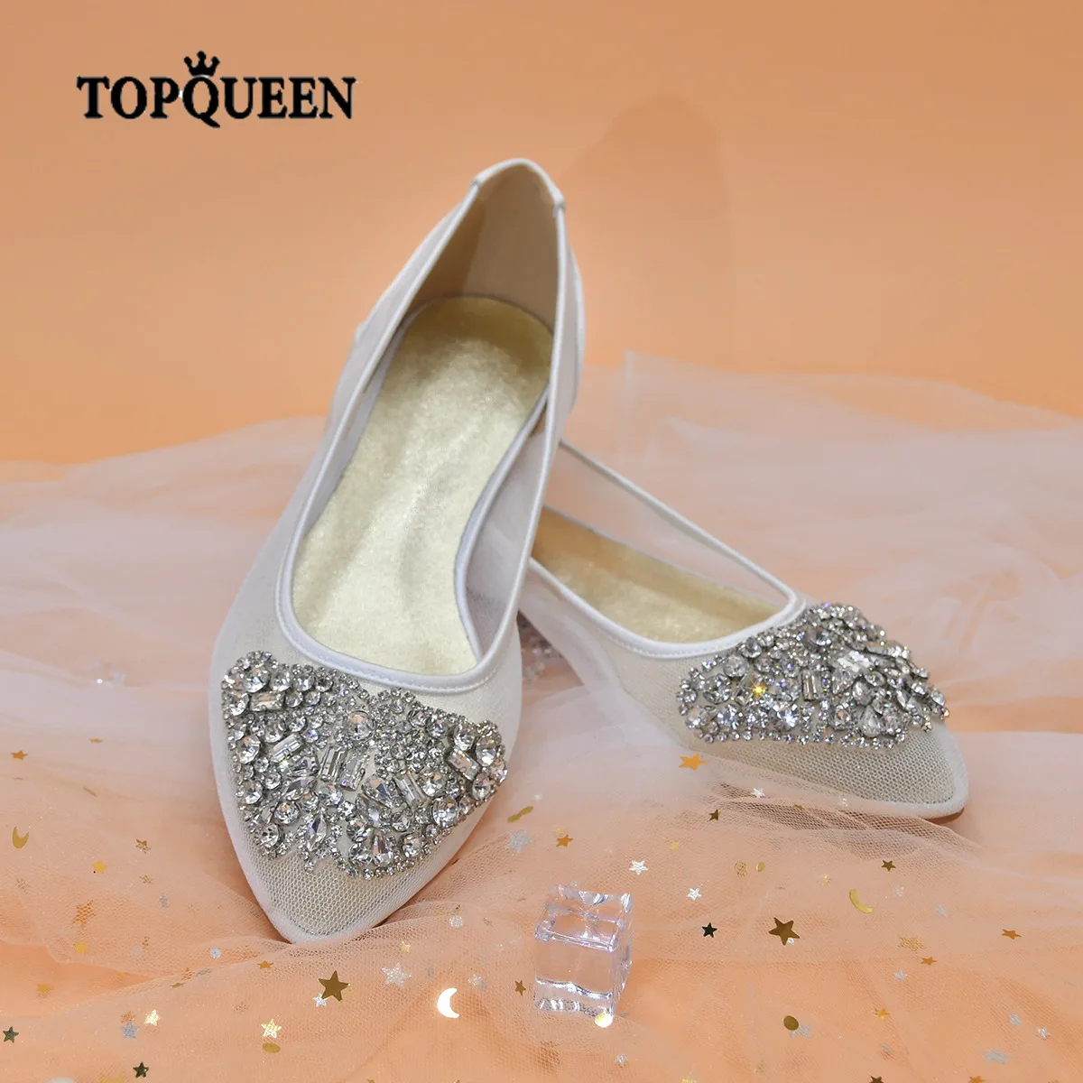 

TOPQUEEN Summer Ladies Flat Shoes Female Mesh Pointed Toe Ladies Comfortable Breathable Shallow Mouth Loafers Single Shoes A52