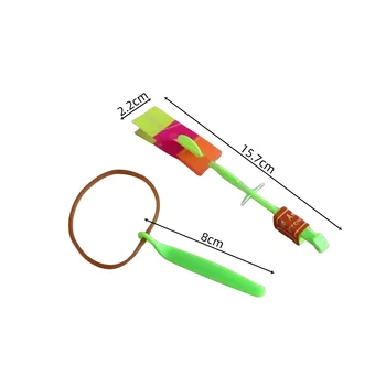 Outdoor Flash Rocket toy LED Lights Glowing Slingshot Rocket Helicopter Flying Toy kid's Party Fun Gift Rubber Band Ejector Toys
