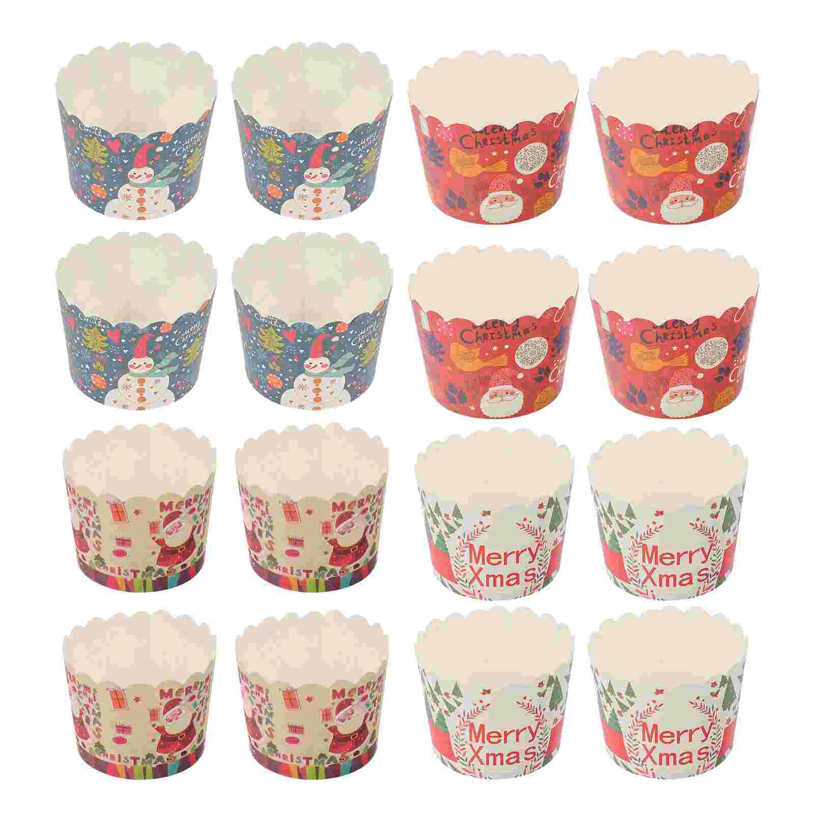 

200 Pcs Christmas Muffin Cups Dessert Cupcake Liner Small Disposable Paper Baking