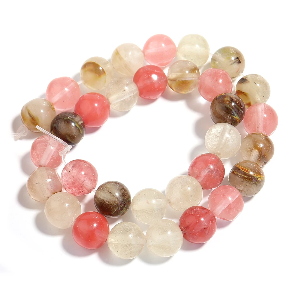 1 Strang natürliche Stine Wassermelone Peel Perlen runde lose Spacer Perlen für Schmuck machen DIY Armband Halskette Charme