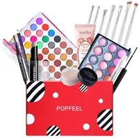 POPFEEL Makeup Kit Red Pink Eyeshadow, Lip gloss, Foundation, Lipstick, Concealer, Gift for Woman, Girl 1