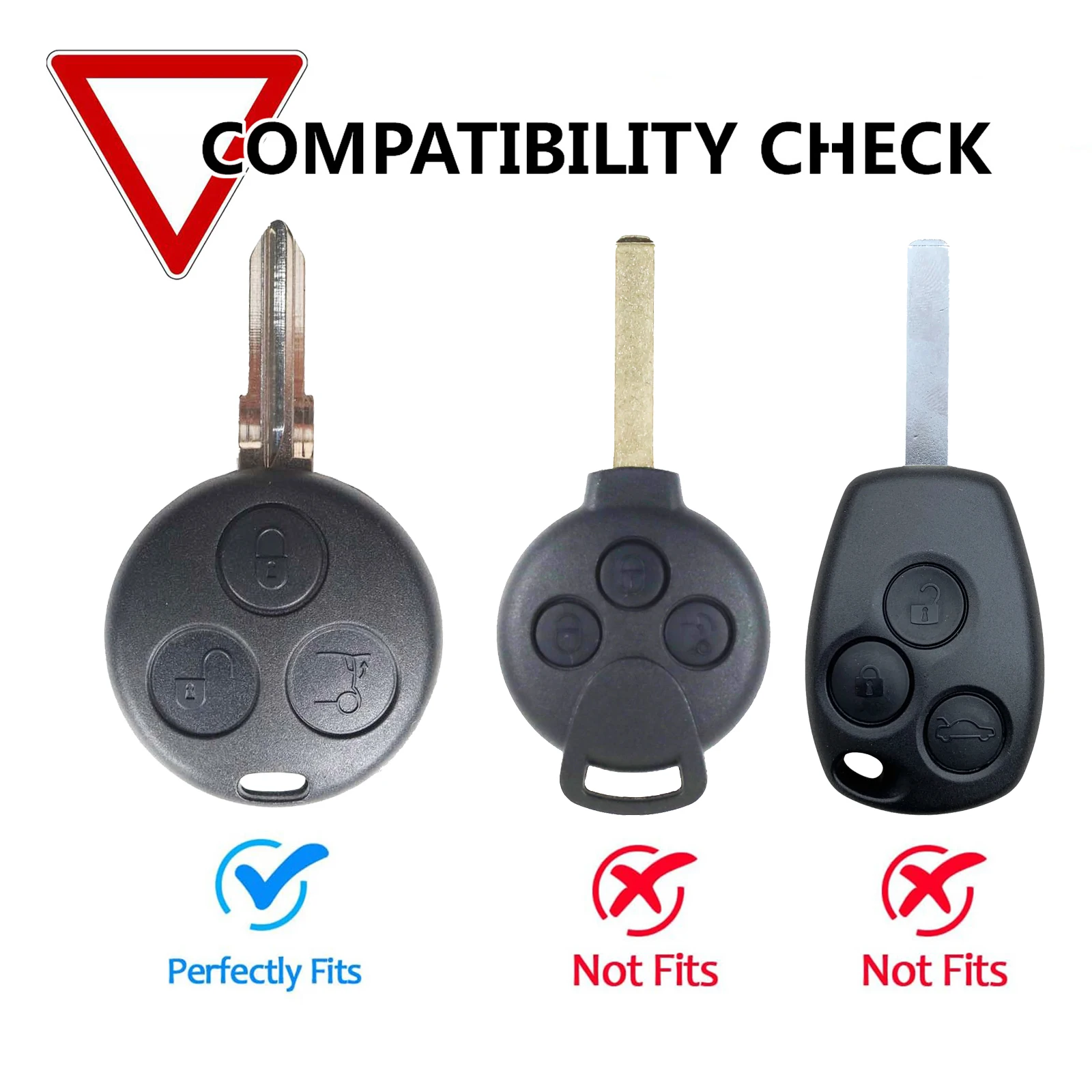 3 Button Remote Key Fob Ring Chain Case Cover Holder Shell Silicone For Benz Smart K Roadster City Forfour Fortwo 2006 2005 2004