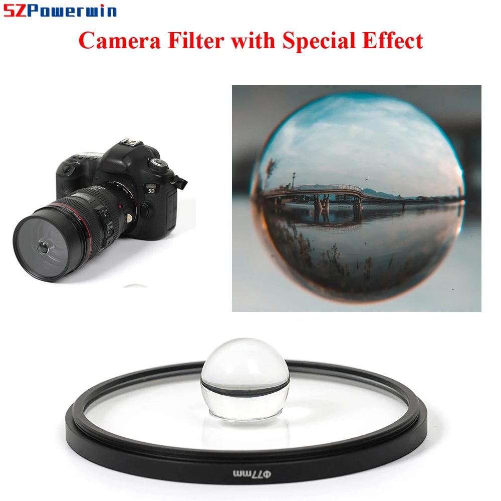 

Powerwin DSLR Camera Prism Crystal Glass Filter 77mm Universal Foreground Shot Special Effect Creative Photography Props