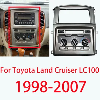 Panel de Control de Aire Acondicionado y Marco Central para DVD para Toyota Land Cruiser LC100 1998-2007, Consola Central del Tablero del Automóvil 55900-60850 1