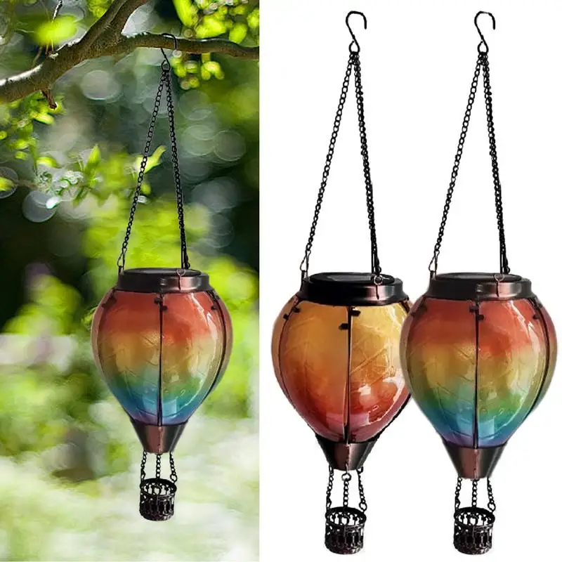 

Hot Air Balloon Lantern Solar powered Flickering Flame Decorative Garden Lighting Hot Air Balloon Decor for outdoor