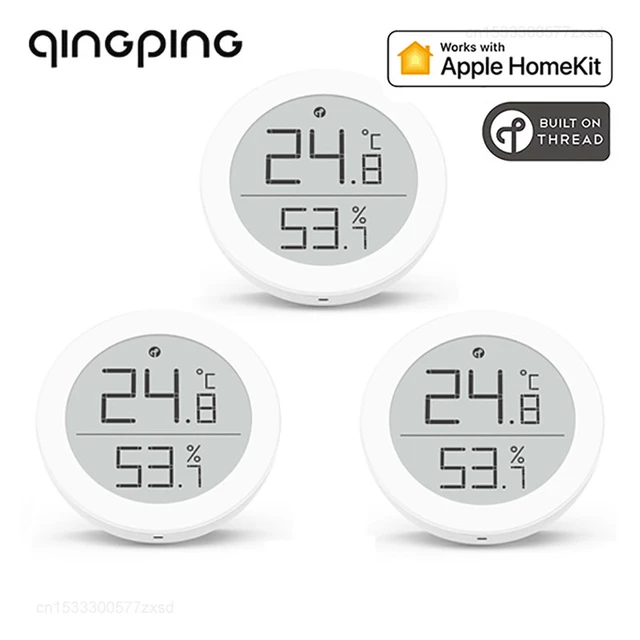 Qingping Temperature Humidity Sensor T Version Thread/BLE Apple HomeKit  High-precision Indoor E-Link INK Mini Thermometer - AliExpress