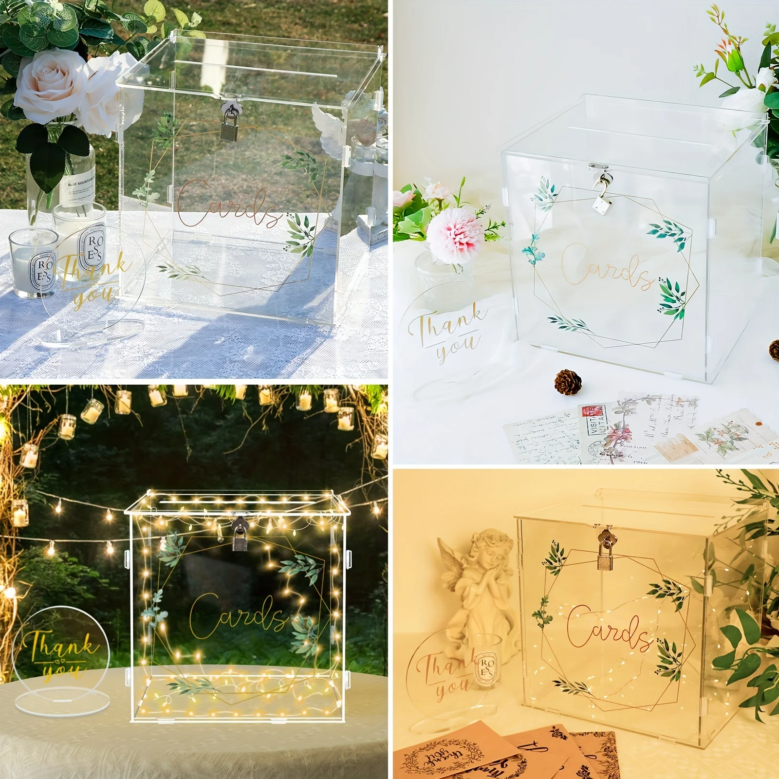 Acrylic Wedding Card Box for Wedding Reception Money Boxes Acrylic Card Box for Party Anniversary Graduation Birthday acrylic card box