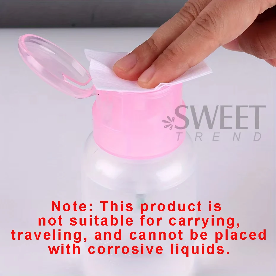 100/200ml Empty Press Pump Dispenser Plastic Lockable Leak-proof Nails Polish Remover Pressed Bottle Makeup Tools Liquid Storage nail polish remover