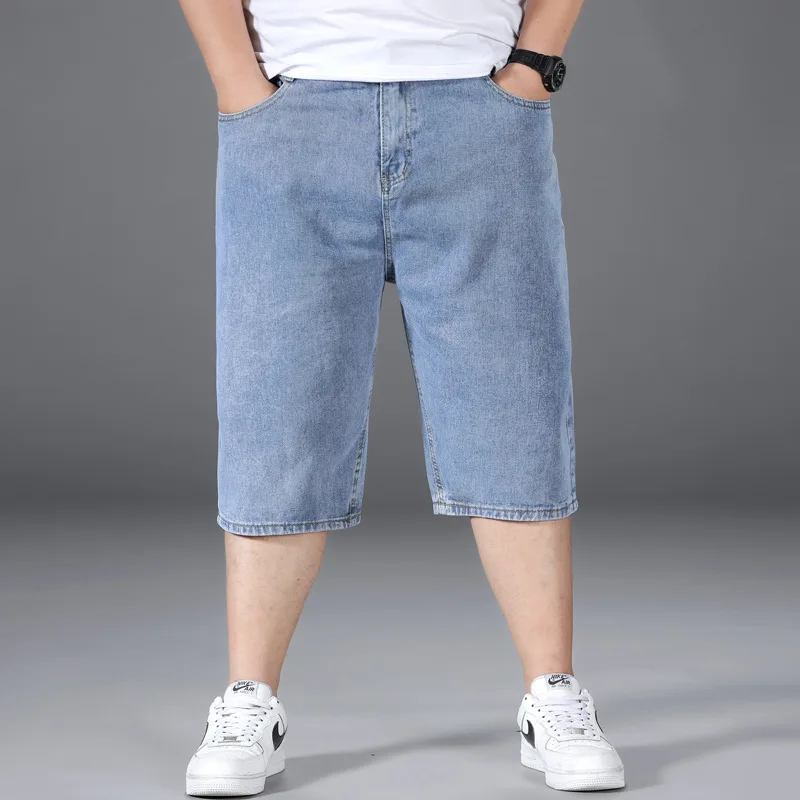 Men's Oversize Denim Shorts Loose Summer Pants size 44 46 48 men jeans,denim pants,denim shorts,summer jeans shorts
