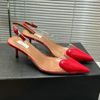 2025 Spring And Summer Pointy Stiletto Heels Wearing Slippers Transparent Female Sandals