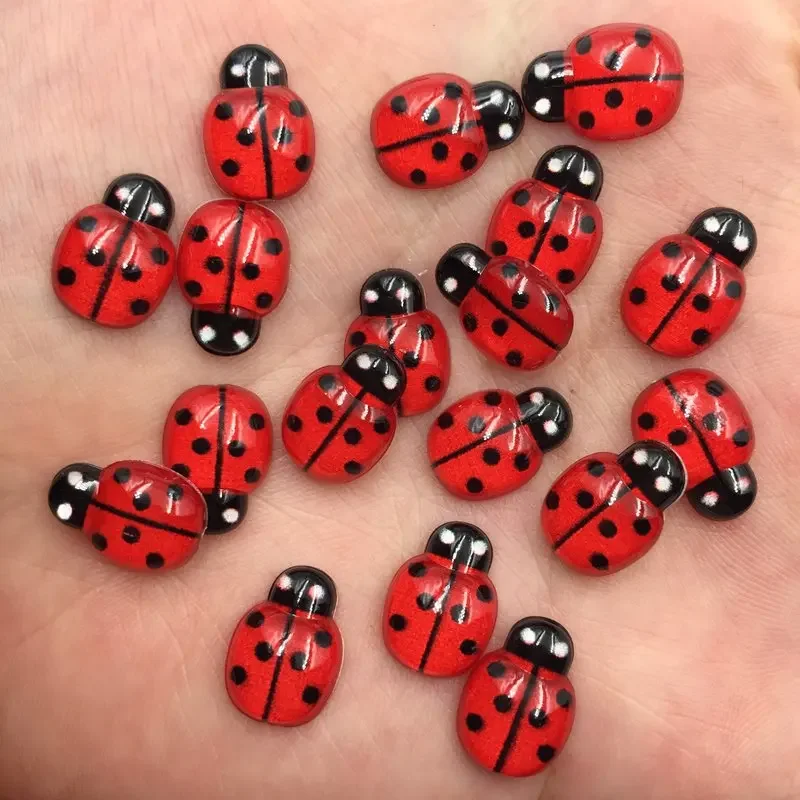 Resin Rhinestones resin rhinestones resin rhinestones and pearls resin craft decoration 60pcs Resin Cute Colorful Red Beetle Flat Back Rhinestone Appliques DIY Wedding Scrapbook Craft SF747