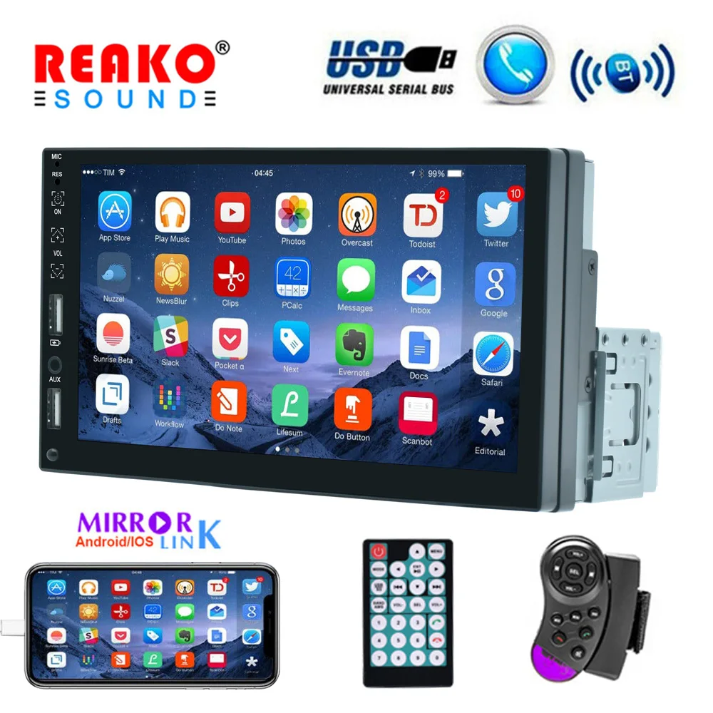 REAKO1DinCarRadio7HDAutoradioMultimediaMP5PlayerTouchScreen