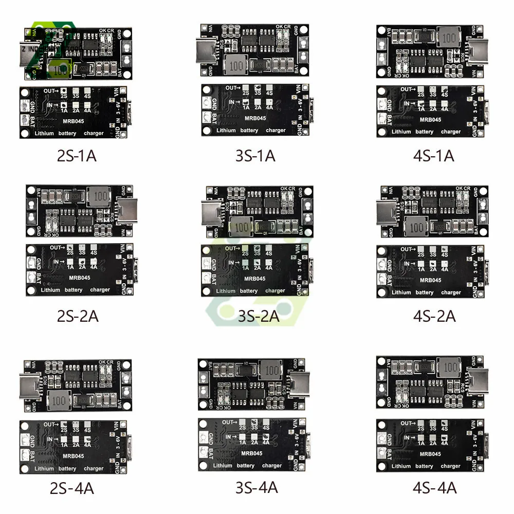 

Type-C BMS 2S 3S 4S Charger 18650 Polymer Li-Ion 7.4V 11.1V 14.8V to 8.4V 12.6V 16.8V 1A 2A 4A Boost Power Bank Charging Module
