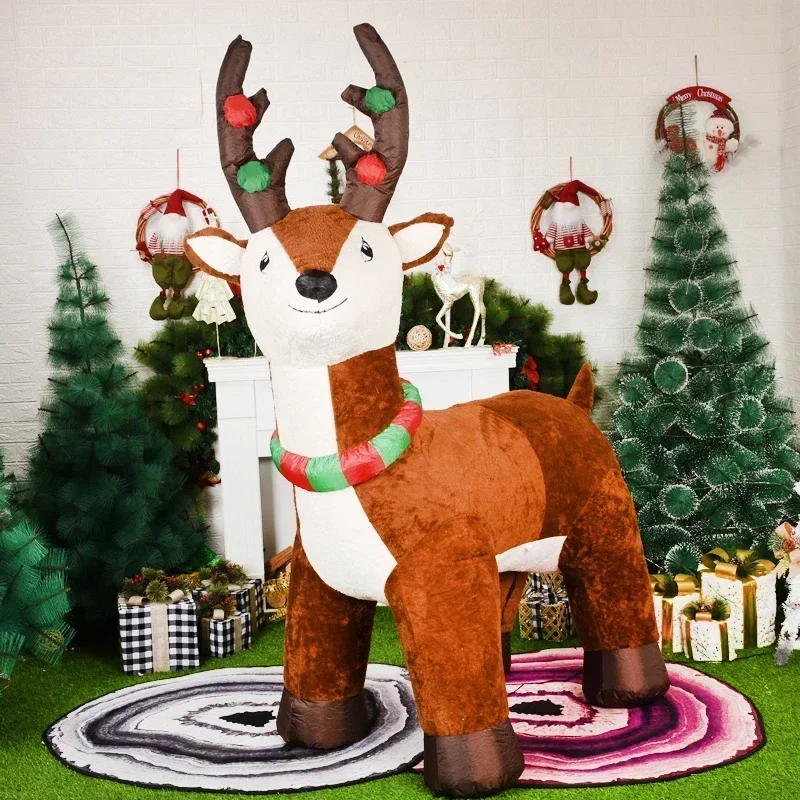 Inflatable Christmas Plush Reindeer Dolls Decoration 5.9ft LED Lights Blow Up Toy Xmas Outdoor Yard Decor for Home Holiday Party 2