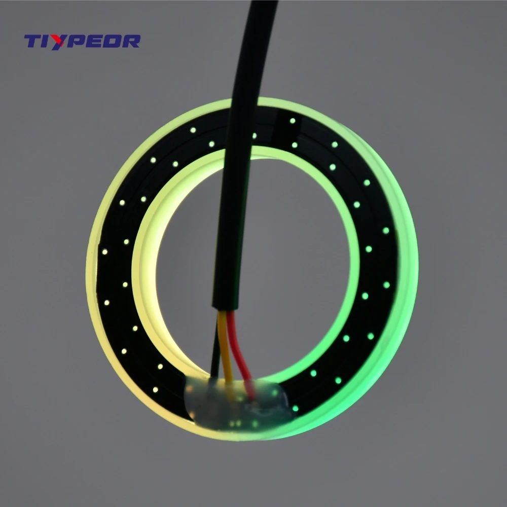 TIYPEOR LED Angel Eyes 50mm RGB Bluetooth-Steuerung Lichtkreis mit Abdeckring für BMW Logo Hintergrundbeleuchtung LED für YAMAHA – Detail 7