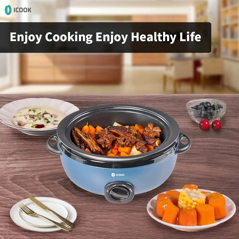 6.5 Quart Slow Cooker,Aluminium Sear/Saut&eacute; Stew Pot Stovetop safe,Dishwasher Safe,Glass
