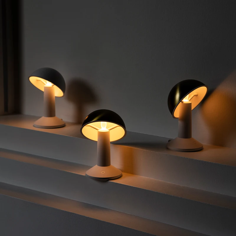 

Mushroom Table Lamp Patented Product Rechargeable Touch Sensor 2200K LED Desk Light for Table Display