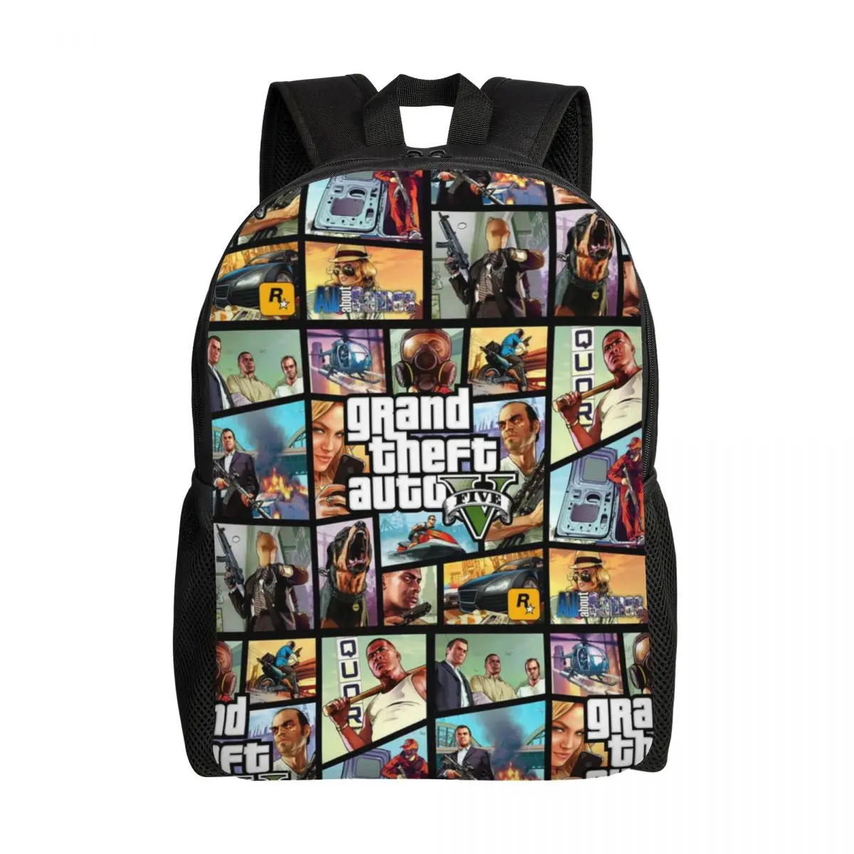 

Adventure Game Grand Theft Auto Backpack for Women Men College School Students Bookbag Fits 15 Inch Laptop GTA Bags