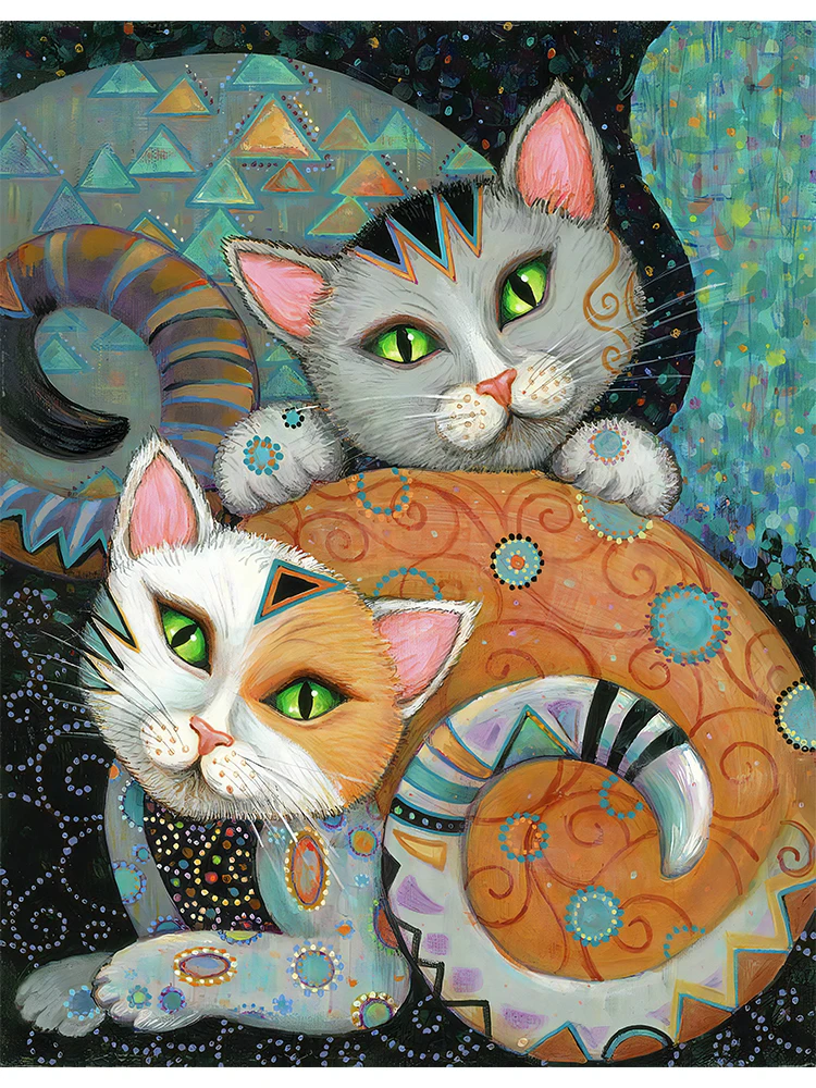 Affiche D'art Gustav Klimt 'Femme Et Chats' - Format 50x70 Cm - Impression Toile Ou Papier - Décoration Murale Vintage - 7