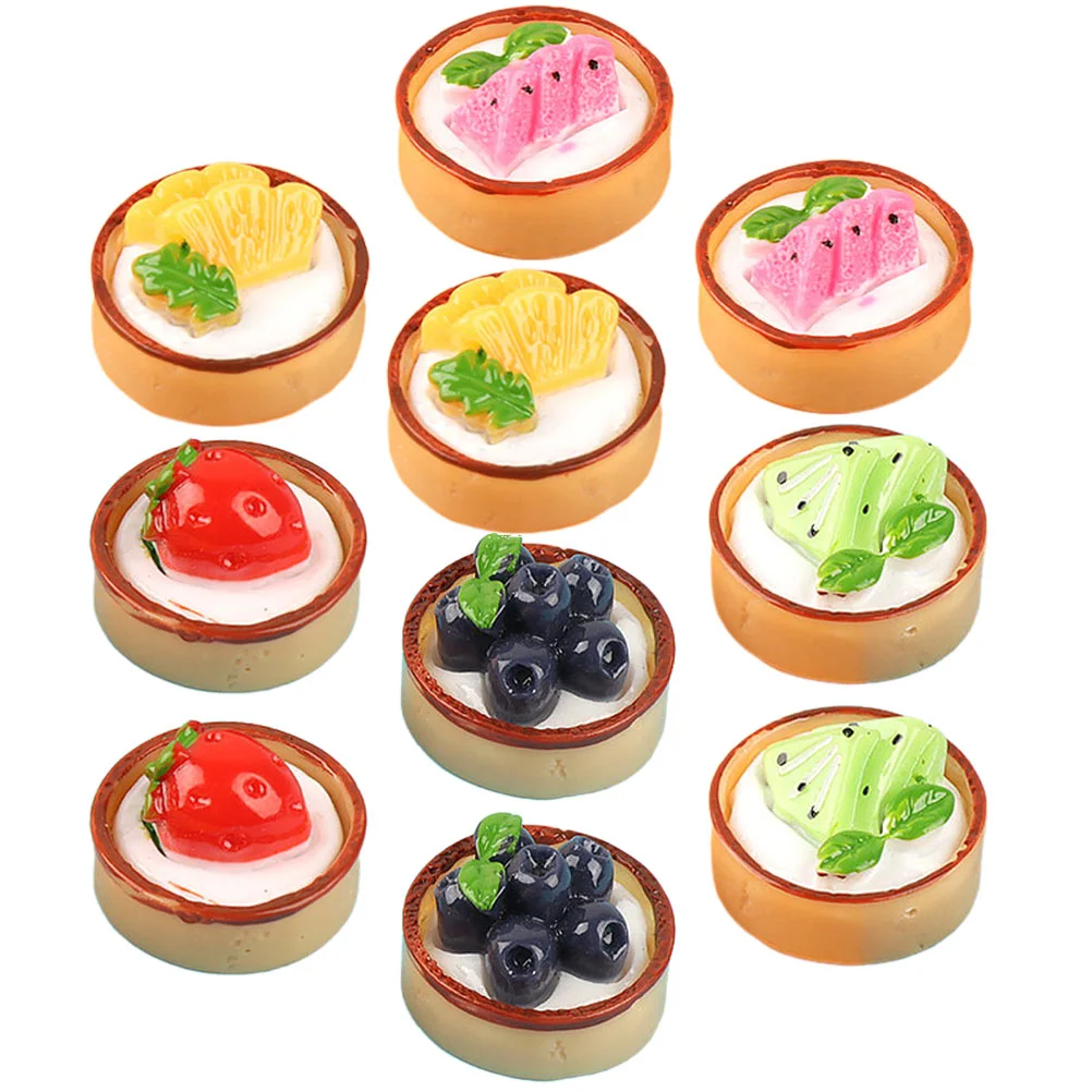 

10 Pcs Decorate Desktop Accessories Kitchen Display Props Resin Artificial Cake
