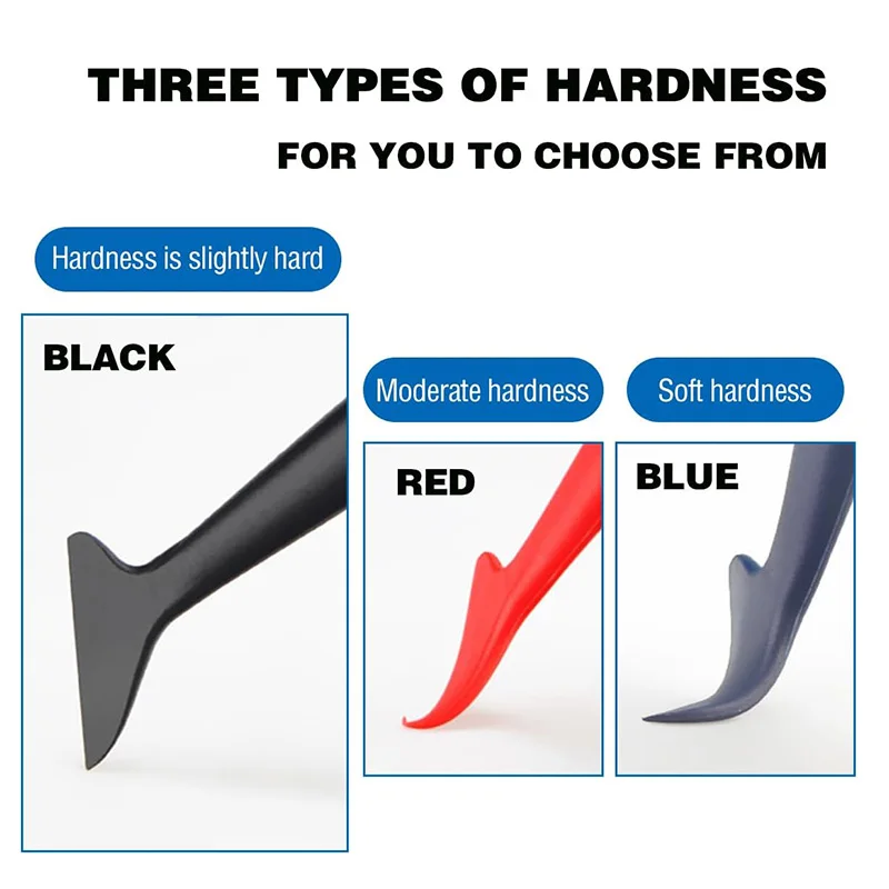 5Pcs Car Vinyl Wrap Tool Kit Flexible Micro Stick Corner Squeegee Curves Slot Tint Tucking Tool with Different Hardness
