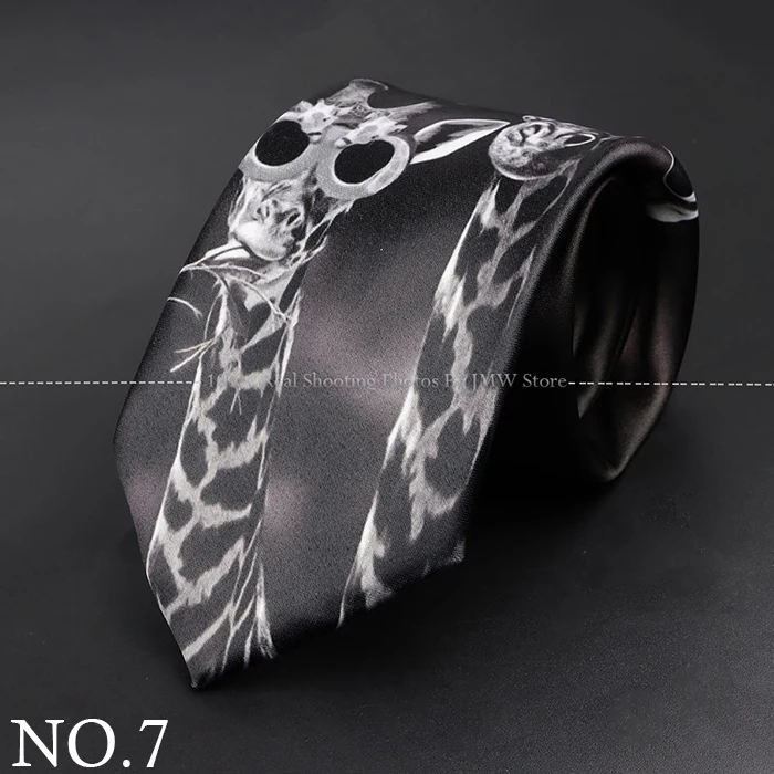 Mens Silk Tie - Creative Graffiti Animal Print Necktie for Business Weddings and Parties