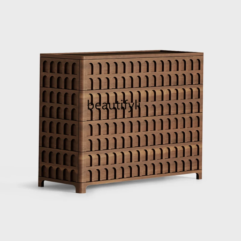 

Nordic High-End Solid Wood Chest of Drawers Bedroom Locker Art Entrance Cabinet