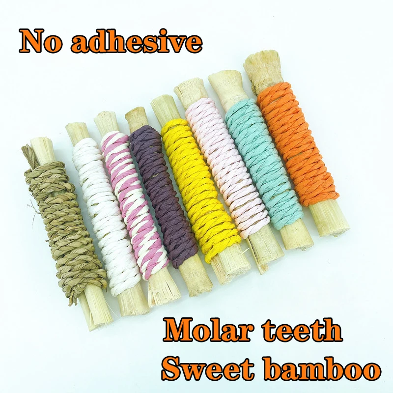 

Paper rope wrapped sweet bamboo small pet straw molar toy rabbit chinchilla hamster squirrel gnaw molar tooth toy