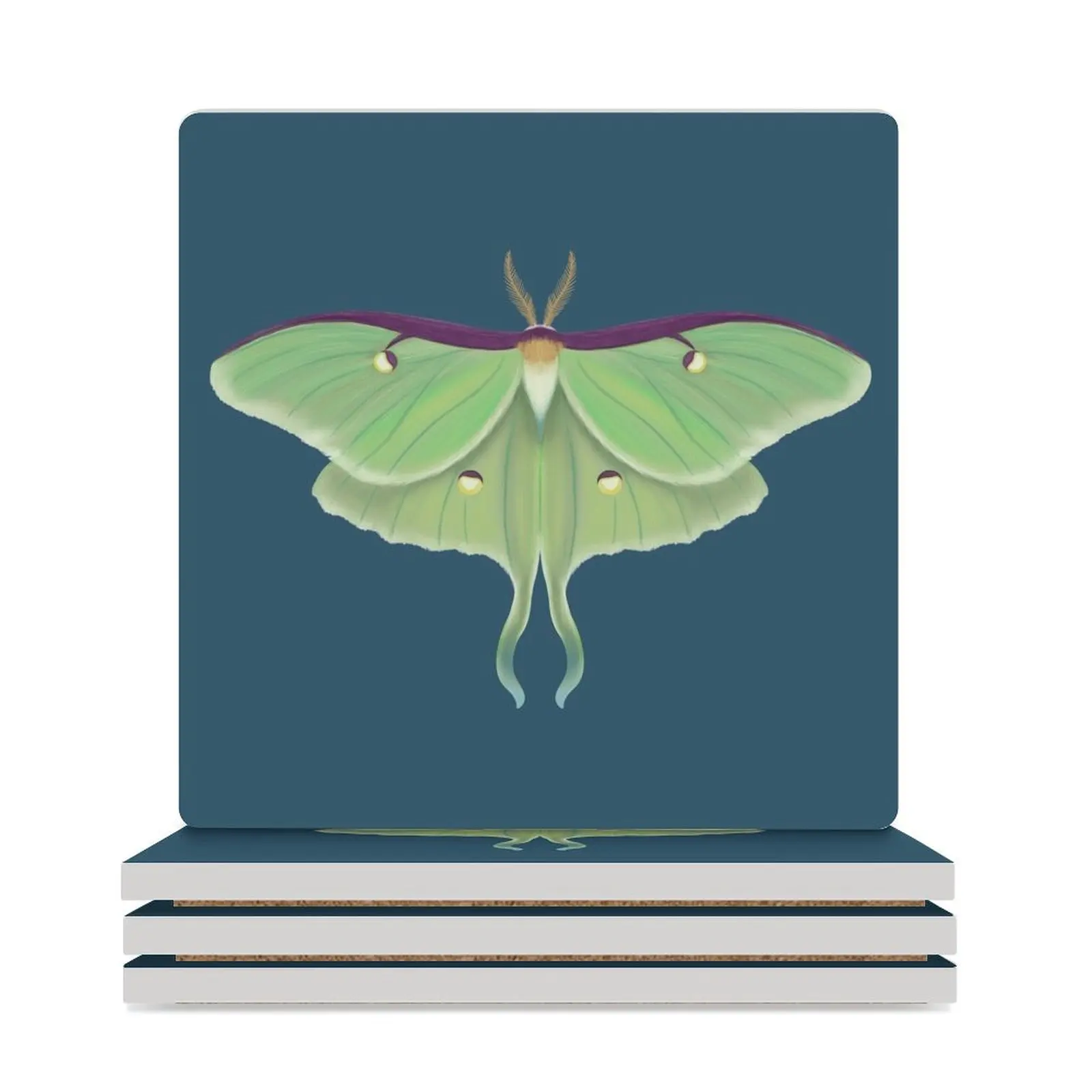 

Colorful Luna moth Ceramic Coasters (Square) mug set ceramic set pot Coasters
