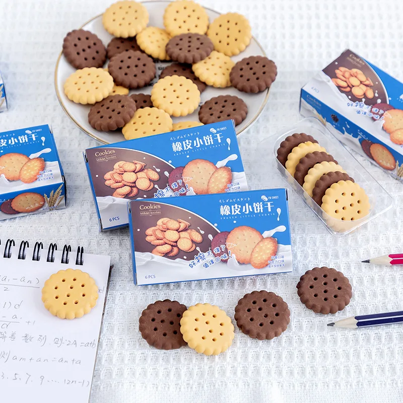 Cute Kawaii Creative Biscuit Eraser Cookie Rubber School Supplies Stationery Novelty Lovely Cake Eraser - 2